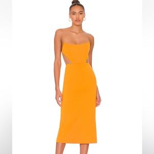 Leighton Midi Dress in Orange